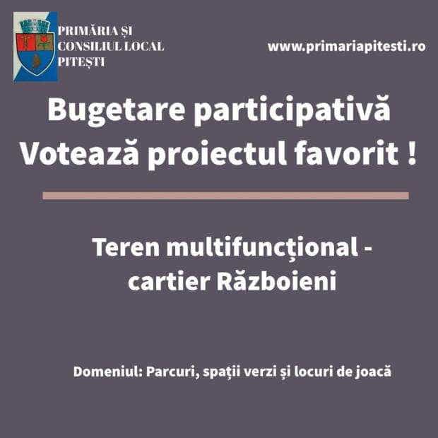 Bugetare participativă! Votează proiectul favorit până pe 15 decembrie