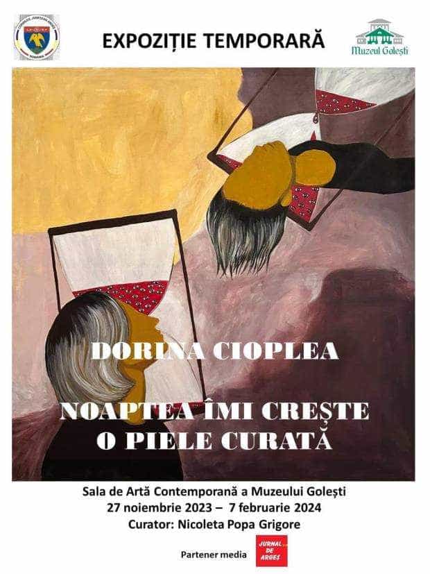 „Noaptea îmi crește o piele curată”, o expoziție ca o mărturisire a artistului plastic Dorina Cioplea, la Muzeul Golești