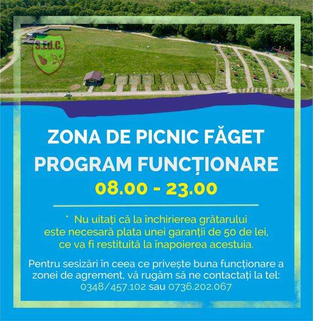 Program extins la zona de picnic din Făget, Mioveni