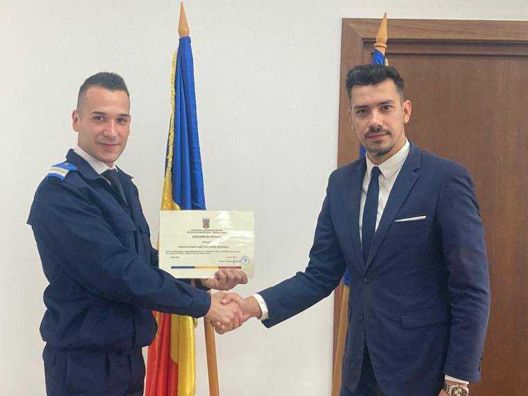 Alin Nedelescu, jandarmul campion, felicitat de prefectul de Argeș