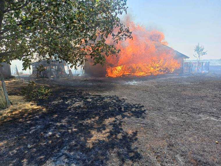 Incendiu violent în Argeș, la Suseni. Atac de panică