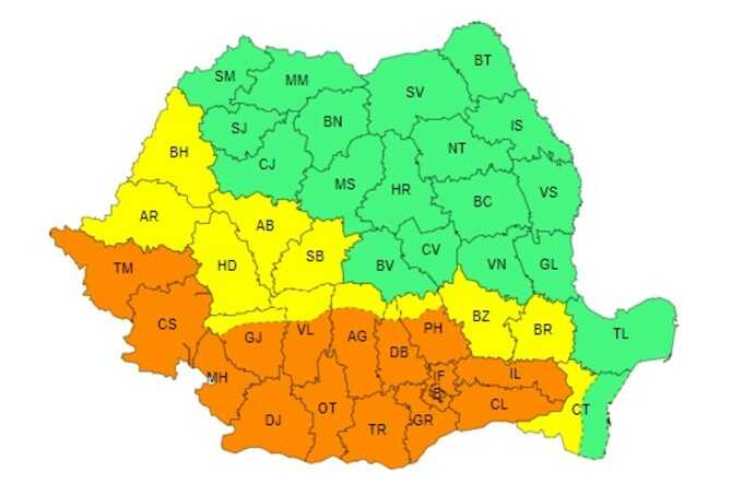 Meteorologii au prelungit alerta de caniculă. Cod portocaliu și galben până de Sf.Maria