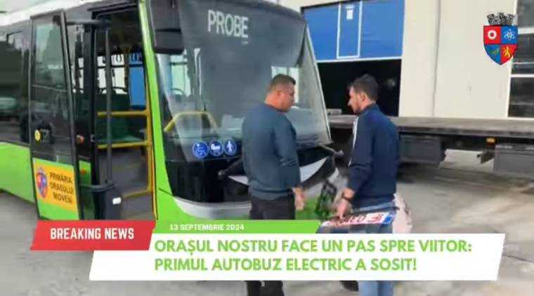 A sosit primul autobuz electric pentru transportul din Mioveni