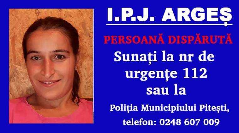 Argeș. Femeie dispărută. Poliția o caută