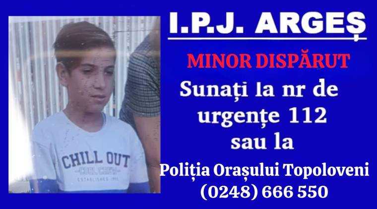 Argeș. Minor dispărut