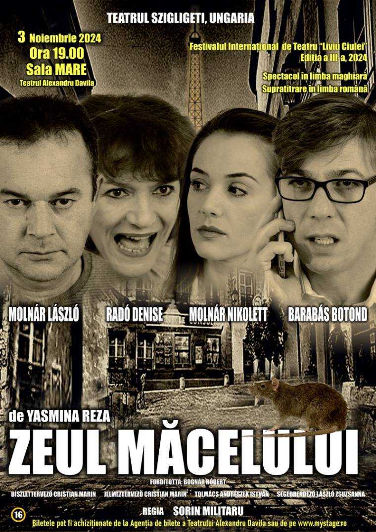 „Zeul Măcelului” vine duminică la Teatrul „Al. Davila”