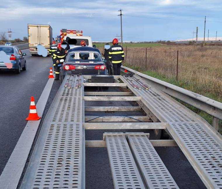 Accident pe A1, pe sensul spre Pitești. O persoană, asistată medical