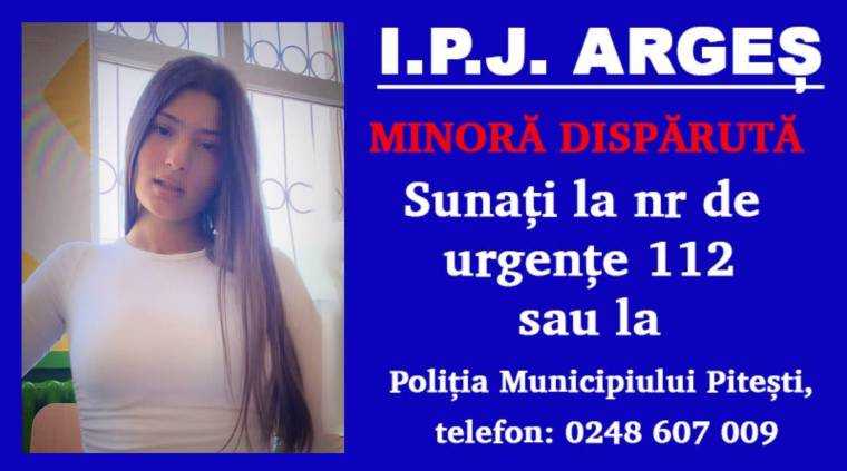 Pitești. Adolescentă dispărută. Poliția cercetează