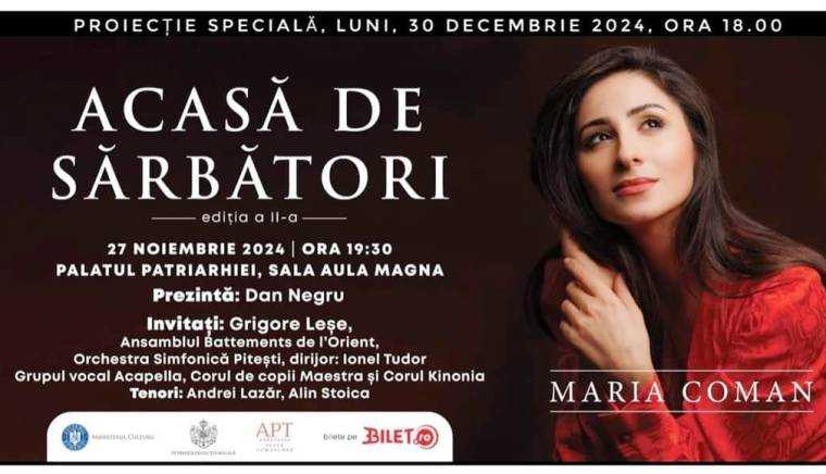 Proiecţie specială a concertului „Acasă de sărbători”, la Filarmonica Piteşti