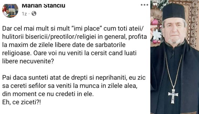 Preot piteştean, către enoriaşi: „Oare voi nu veniţi la cerşit când luaţi libere necuvenite?”