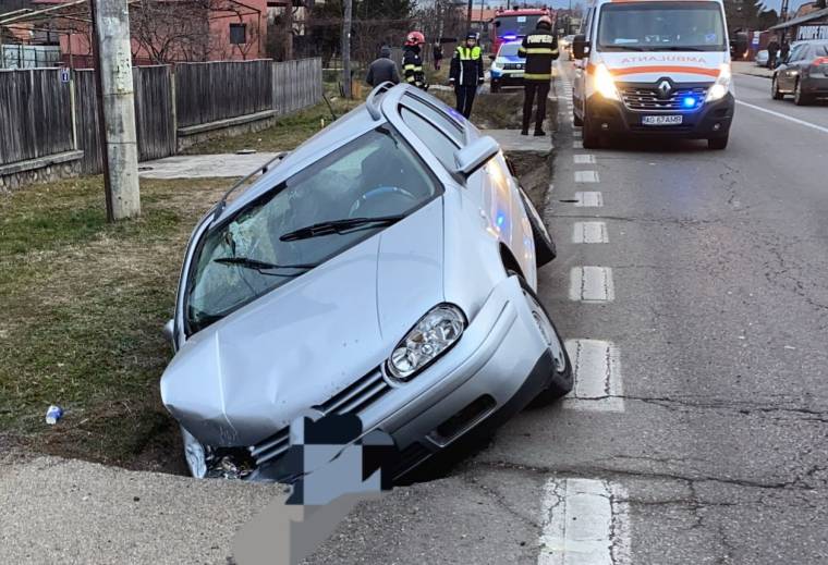 Accident la Bascov, în Argeș. Două persoane rănite