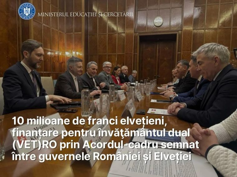 10 milioane de franci elvețieni pentru învățământul dual din România