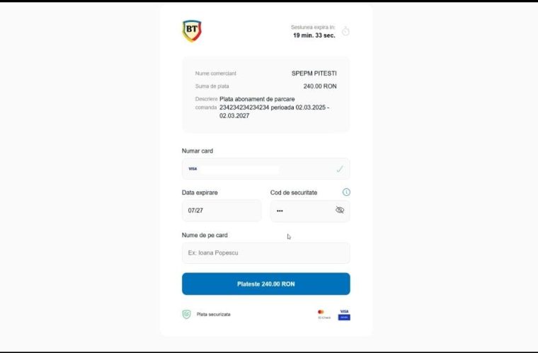 La Pitești, prelungirea abonamentelor pentru locurile de parcare se poate face și online