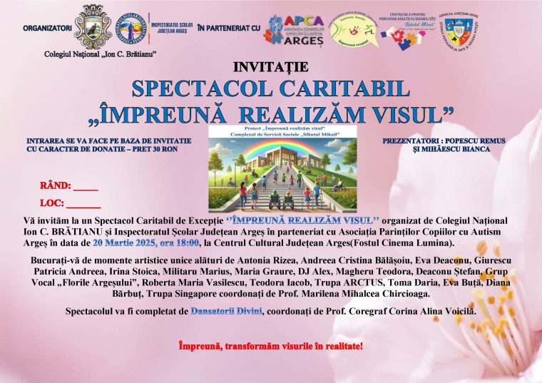 Colegiul „I.C.Brătianu”, alături de copiii cu autism. Spectacol caritabil pe 20 martie