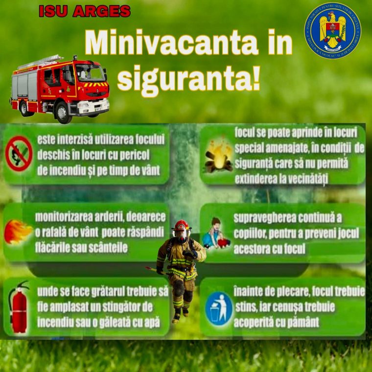 1 Mai în siguranță! Pompierii împânzesc zonele de picnic din Argeș