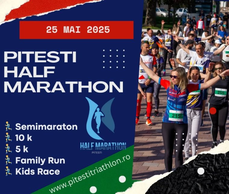 Vino să alergi la Pitești Half Marathon. Curse și pentru copii, și pentru bunici