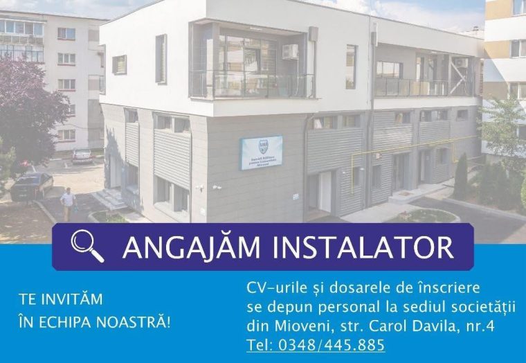 Se caută instalatori! SEdC Mioveni angajează