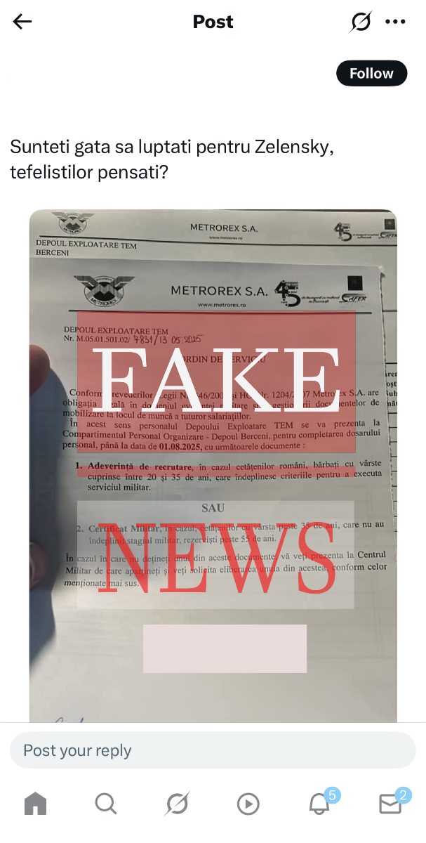 MAPN avertizează! O nouă dezinformare privind pregătirea rezerviștilor militari