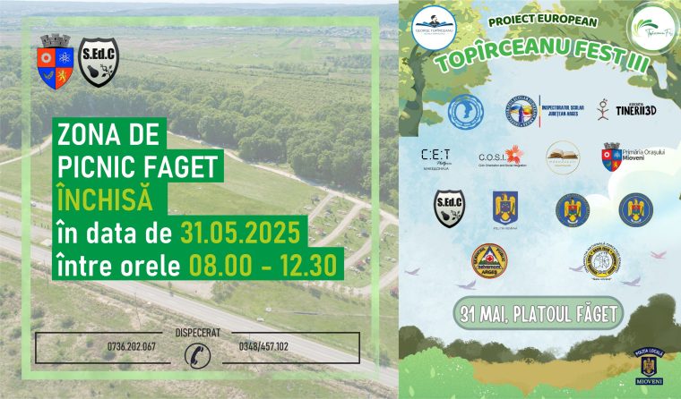 Zona de picnic Făget este închisă pe 31 mai