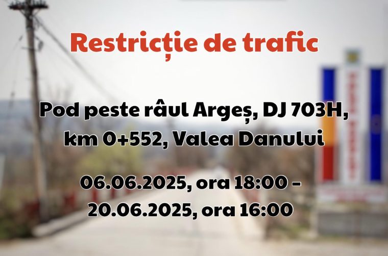 Podul din Valea Danului mai rămâne închis. Rutele alternative