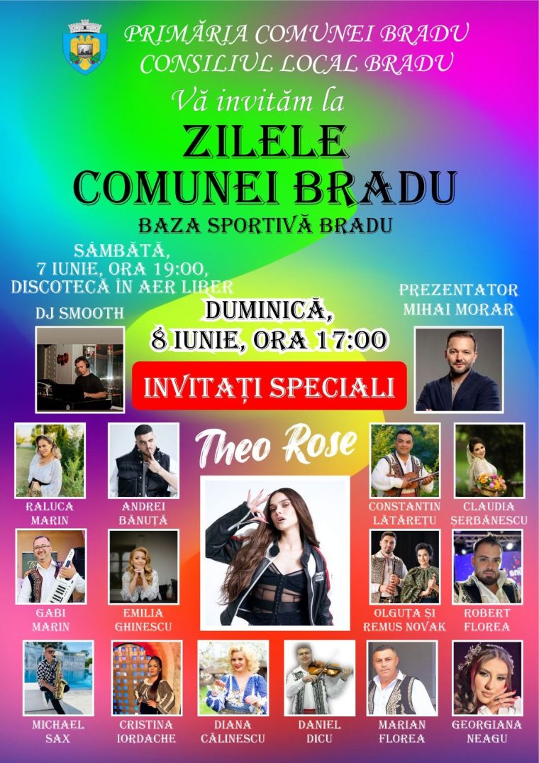 Sărbătoare la Bradu, de Zilele Comunei. Theo Rose și Andrei Bănuță, invitați speciali