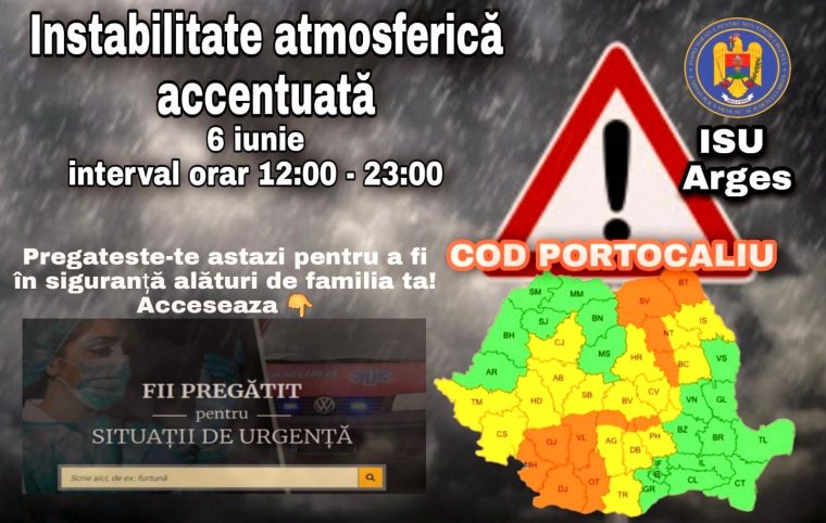 Atenționare meteo. Sunt așteptate ploi, vijelii și grindină