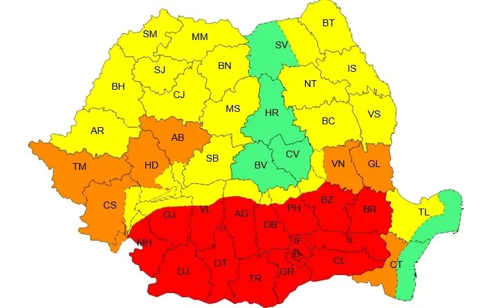 Bucureştiul şi alte 15 judeţe, sub Cod roşu de caniculă şi disconfort termic accentuat; temperaturile urcă la 41 de grade