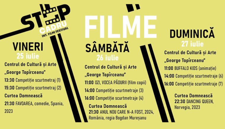 Festivalul „Stop Cadru” revine la Curtea de Argeş. Scurtmetraje şi concerte