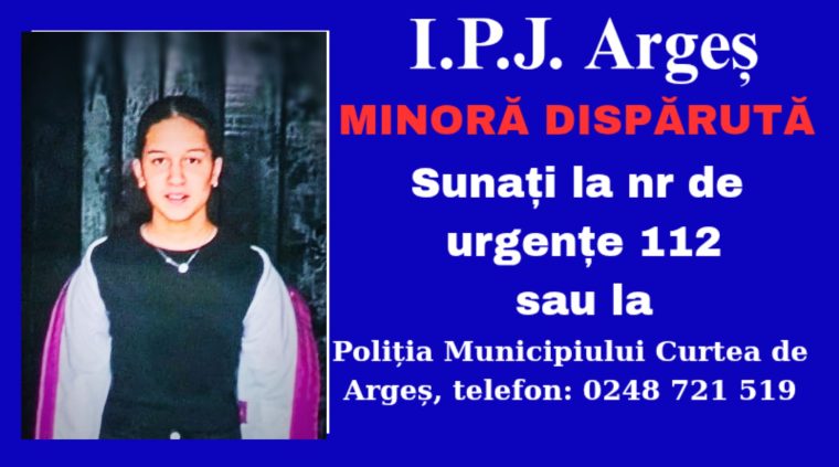 Polițiștii caută o copilă de 13 ani, din Băiculești. Ați văzut-o?