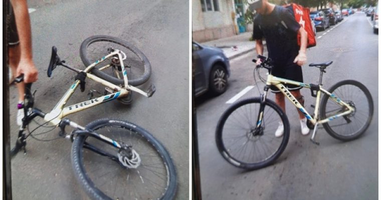 Un cetăţean străin care făcea livrări cu o bicicletă, lovit de un tânăr care i-a cerut să se întoarcă în ţara lui