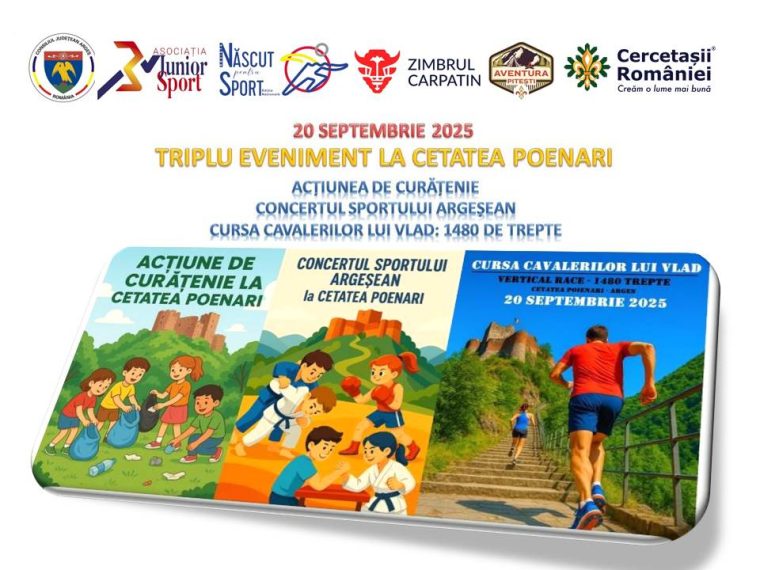 Acțiune de curățenie, cursă de alergare pe scări și demonstrații sportive la Cetatea Poienari