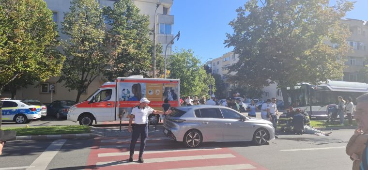 Accident grav la Pitești. Femeie lovită pe trecerea de pietoni