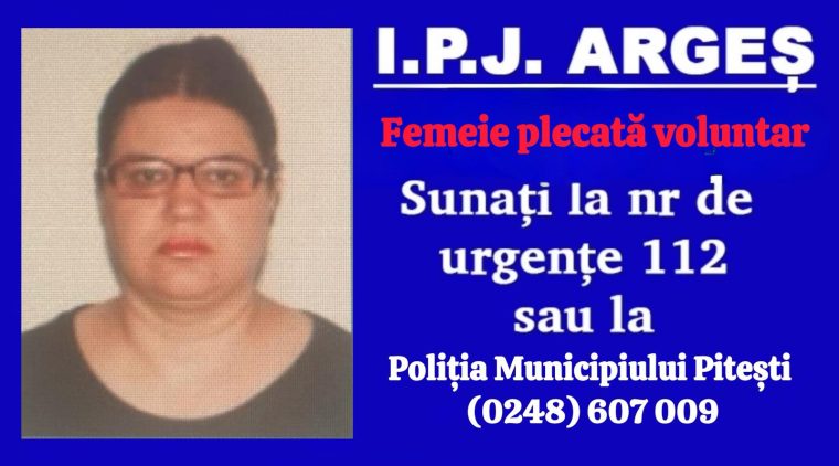 Pitești. A dispărut din nou. Familia și Poliția o caută