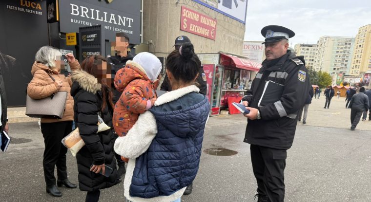 Cerșetori din Pitești, amendați de polițiști