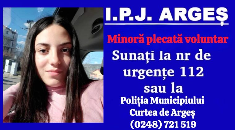 Argeș. A plecat noaptea de acasă. Ați văzut-o?