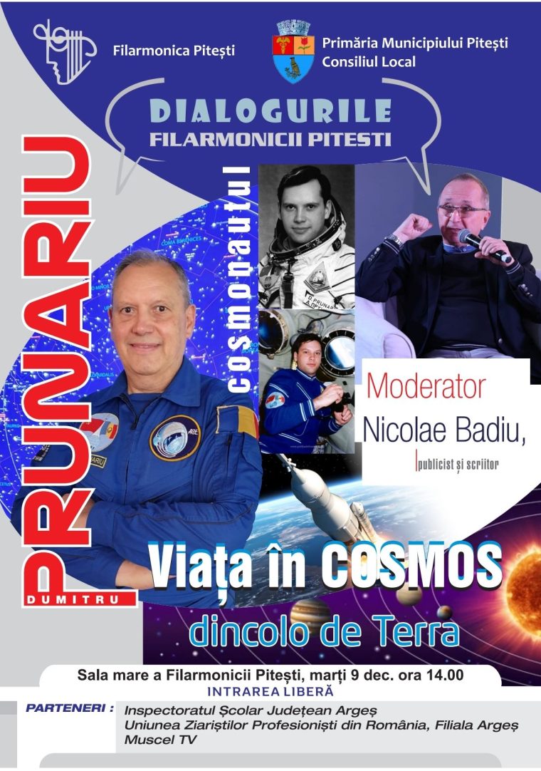Cosmonautul Dumitru-Dorin Prunariu vine la Dialogurile Filarmonicii Pitești