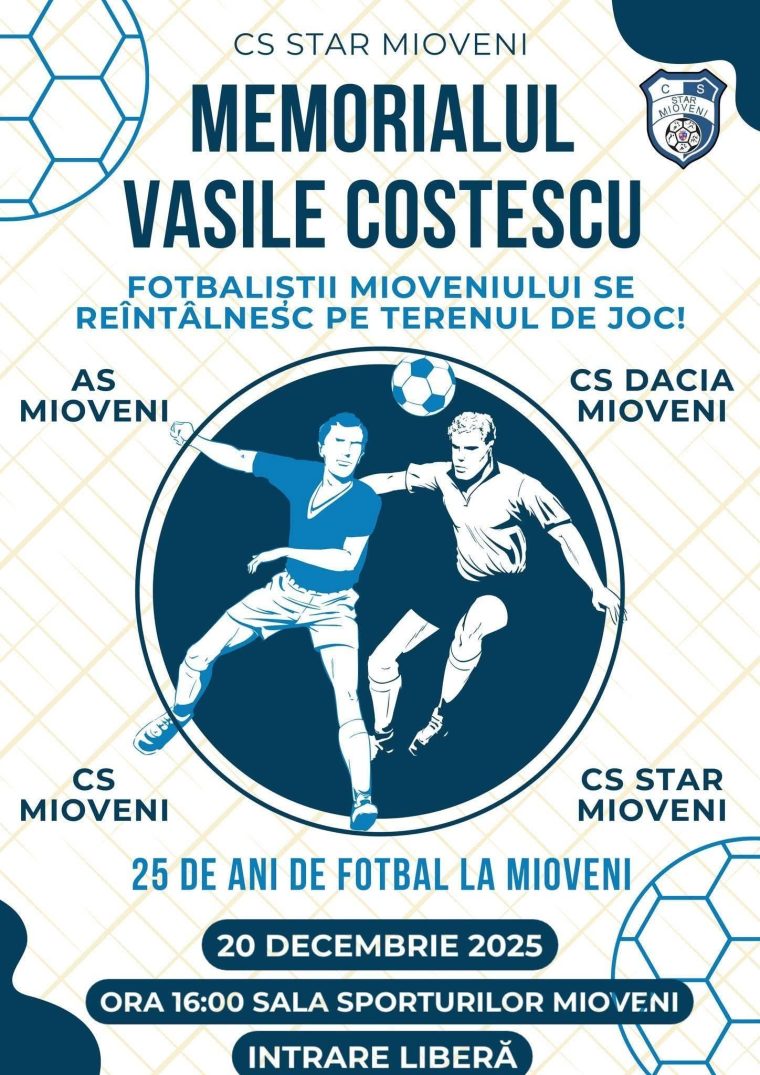Foștii jucători de fotbal de la Mioveni se reunesc la Memorialul „Vasile Costescu”