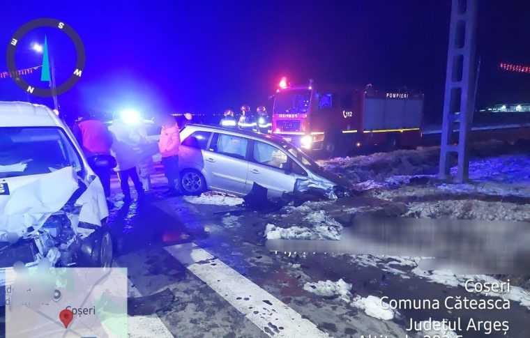 Accident la Căteasca, în Argeș, cu două mașini