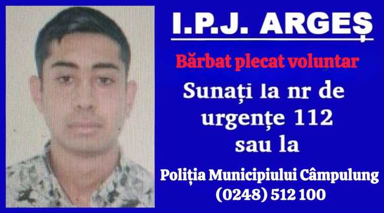 Argeș. Tânăr dispărut. Tatăl a alertat poliția