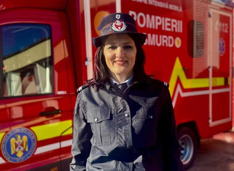 Intervenție promptă în Argeș la un accident. Lt. Mihaela Neagoe, felicitată de colegii de la ISU