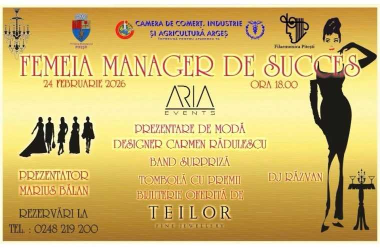 CCIA Argeș. Gala Femeilor Manager de Succes, pe 24 februarie, de Dragobete