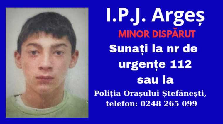 Argeș. Băiat de 16 ani, dat dispărut. A mai plecat de acasă