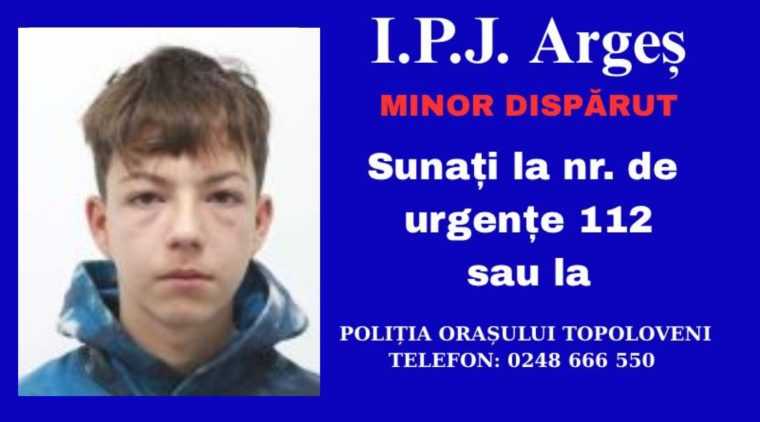 RO-Alert. Poliția caută un minor de 15 ani, plecat voluntar din Topoloveni