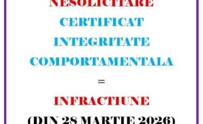 certificat integritate comportamentală