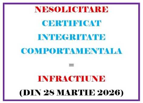 certificat integritate comportamentală